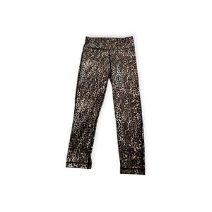 Under Crop Leopard Print Leggings Brown Black‎ Athletic Yoga